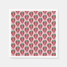 Rosa Rot Juicy Erdbeere Erdbeeren Früchte Druck Serviette