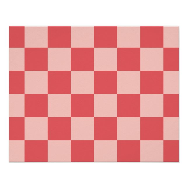 Rosa-rot kariertes Gingham-Muster Poster (Vorderseite)
