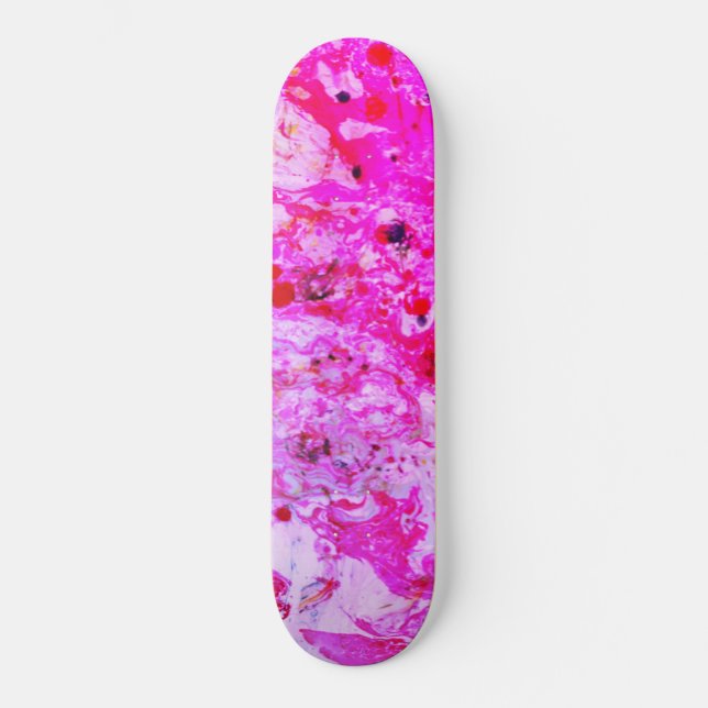 Rosa Rot Lila Moderne, Abstrakte Kunst Skateboard (Vorderseite)