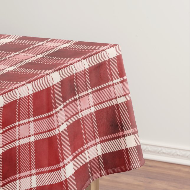 Rosa, Rot, Maron und Cream Tartan Kariert Tischdecke (Beispiel)