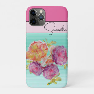 Rosa Rot pink Aquarell Rosen floral Blume Telefon Case-Mate iPhone Hülle
