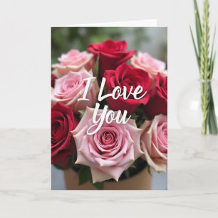 Rosa Rot Pink Ich Liebe Dich Karte