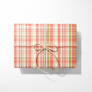Rosa, Rot und Grün Kariert Geschenkpapier