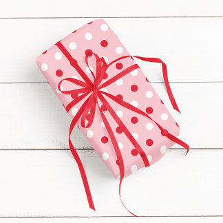 Rosa Rot und Weiß Punkte Geschenkpapier