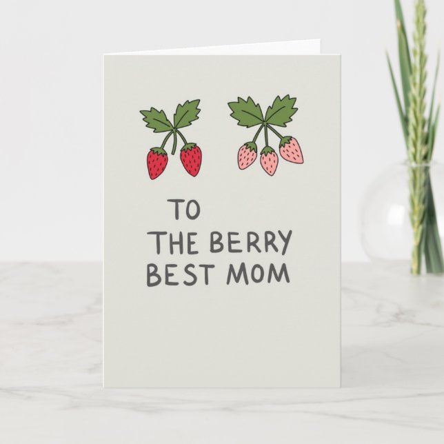 Rosa rote Beeren Mama Karte (Vorderseite)