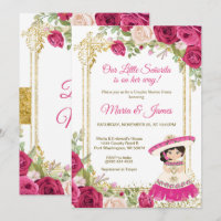 Rosa rote Blume Mexikanische Fiesta Couple Dusche