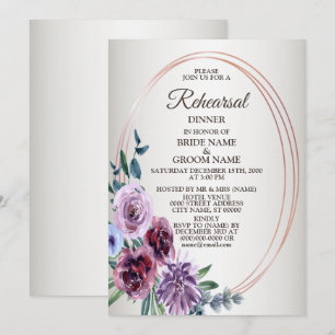 Rosa rote Blumenaquarell-Probeabendparty Einladung