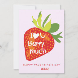 Rosa Rote Erdbeere I Liebe You Valentinstag Card Einladung