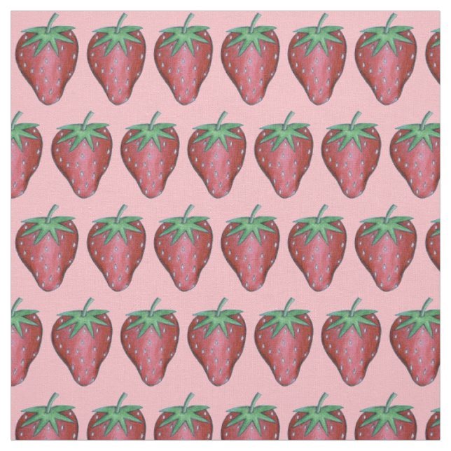 Rosa Rote Erdbeere Sommer Berries Garten Berry Stoff (Muster)