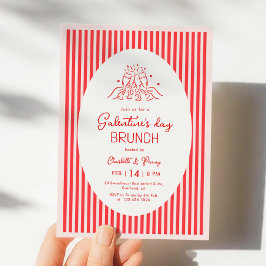 Rosa rote Galentine's-Party-Einladung Einladung
