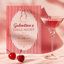 Rosa rote Galentine's-Party-Einladung Einladung