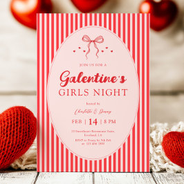 Rosa rote Galentine's-Party-Einladung Einladung