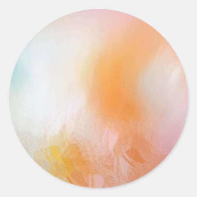 Rosa rote gelbe blaue Abstrakte Vorlage Runder Aufkleber (Vorderseite)