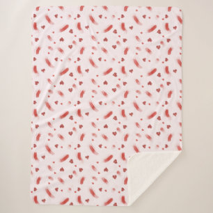 Rosa rote Glitzer Herzen Sherpadecke