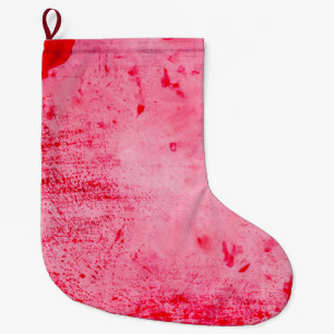 Rosa rote Grunge-Malfarbe-Textur Großer Weihnachtsstrumpf