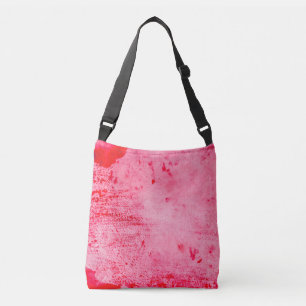 Rosa rote Grunge-Malfarbe-Textur Tragetaschen Mit Langen Trägern