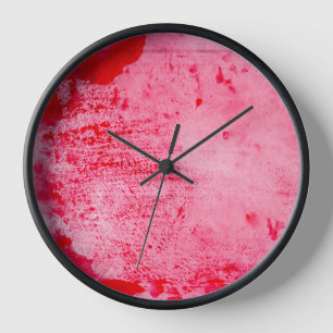 Rosa rote Grunge-Malfarbe-Textur Uhr