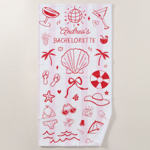 Rosa Rote Hand Drake Küste Bachelorette Gefallen Strandtuch