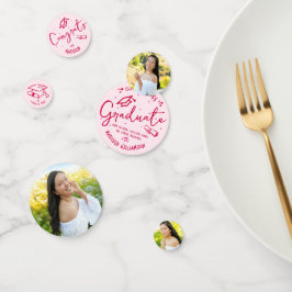 Rosa Rote Handgezeichnete Kritzeleien Abschluss 3 Konfetti