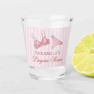 Rosa & Rote Herz Wäsche Dusche Junggesellinnenabsc Schnapsglas