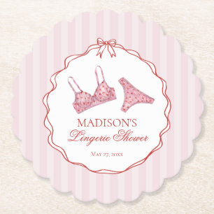 Rosa & Rote Herz Wäsche Dusche Slip Party Untersetzer