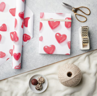 rosa rote Herzen Geschenkpapier