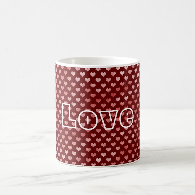 Rosa Rote Herzen Ombre Kaffeetasse (Mittel)
