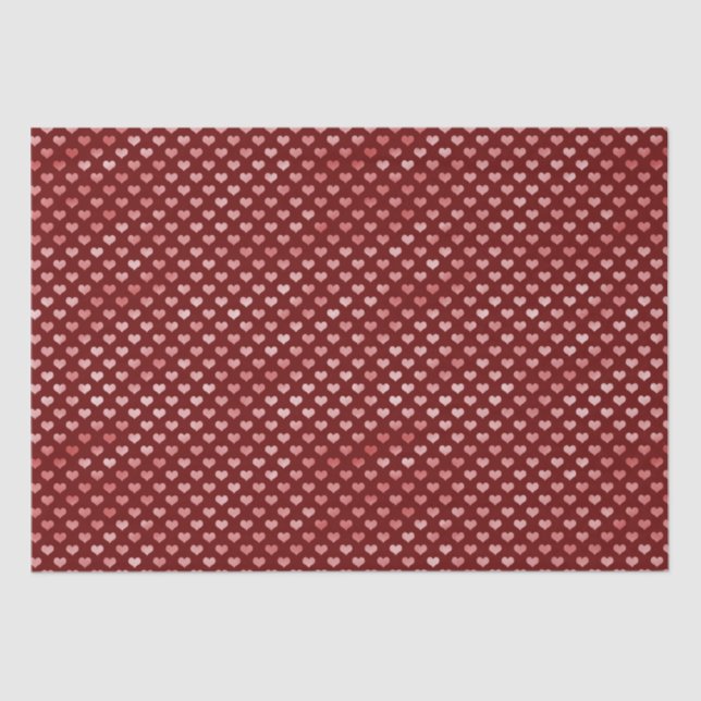 Rosa Rote Herzen Ombre Seidenpapier (Vorderseite)
