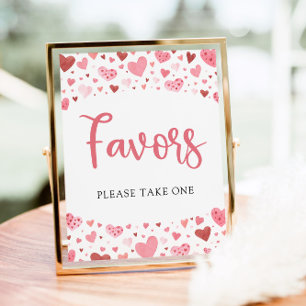 Rosa rote Herzen Valentine Baby Dusche Favoriten S Poster