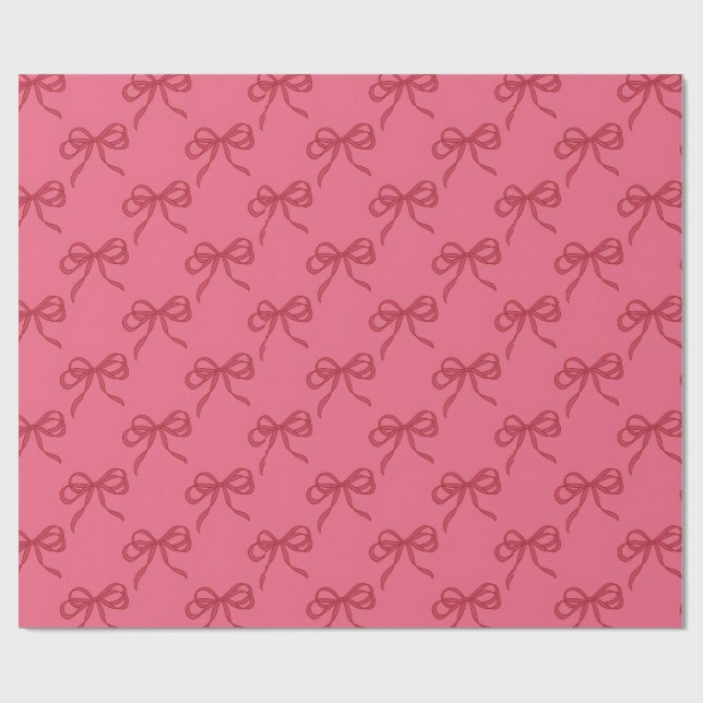 Rosa rote Kokettenbögen minimal und süß  Geschenkpapier (Flach)