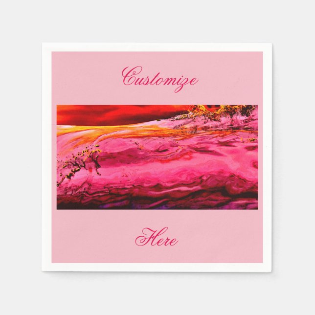 Rosa/rote Lila-Welle Thunder_Cove Serviette (Vorderseite)
