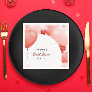 Rosa Rote Löwen Valentinstag Brautparty Serviette