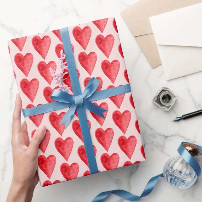 Rosa Rote Rose Bloral Geschenkpapier (Schenken)