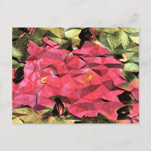 Rosa Rote Rosen Abstrakter kubistischer Futurist Postkarte