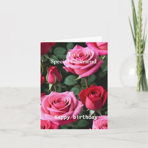 Rosa rote Rosen für eine besondere Freundin zum Ge Karte