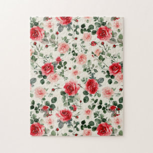 Rosa Rote Rosen Muttertag Puzzle