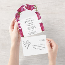 Rosa Rote Rosen Wasserfarben Handgestrichen