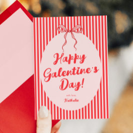 Rosa rote Schleife Galentine's Valentinstag Karte