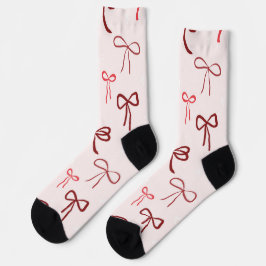 Rosa rote Schleife Weihnachtsstrümpfe Socken