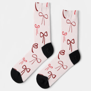 Rosa rote Schleife Weihnachtsstrümpfe Socken