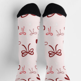 Rosa rote Schleife Weihnachtsstrümpfe Socken