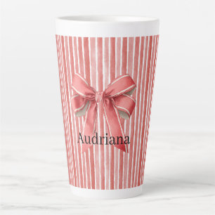 Rosa rote Streifen Candy Cane Bogen Milchtasse