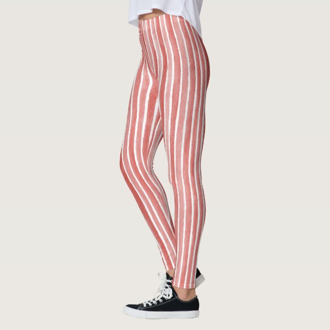 Rosa Rote Streifen Leggings (Links)