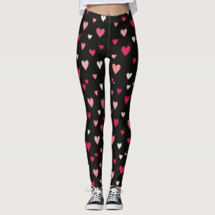 Rosa, rote und weiße Herzen  Leggings