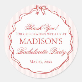 Rosa & Rote Unterwäsche Junggesellinnen-Abschiedsp Runder Aufkleber