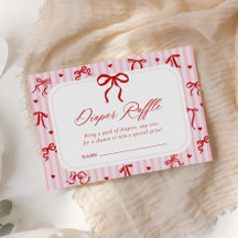 Rosa rote Valentinstag-Baby-Party-Windel-Raffle