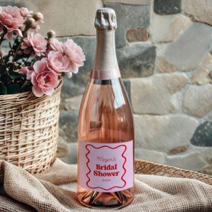 Rosa rote wellige Rand Brautparty