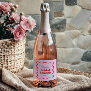 Rosa rote wellige Rand Brautparty Brunch