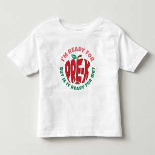 Rosa roter Apfel Lustig bereit für die Vorklasse Kleinkind T-shirt