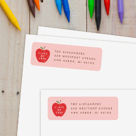 Rosa roter Apfel Vorschul-Abschluss-Adressetikett